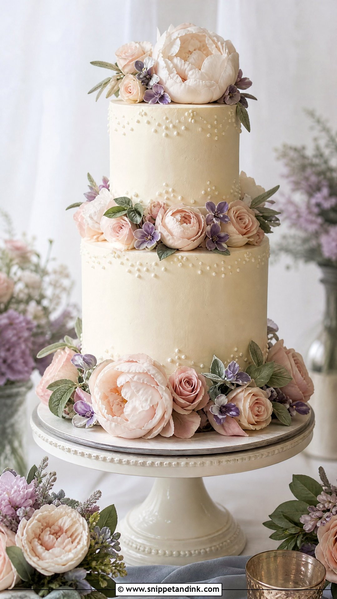 Vintage Floral Wedding Cake - Snippet and Ink - 20 Vintage Wedding Cakes