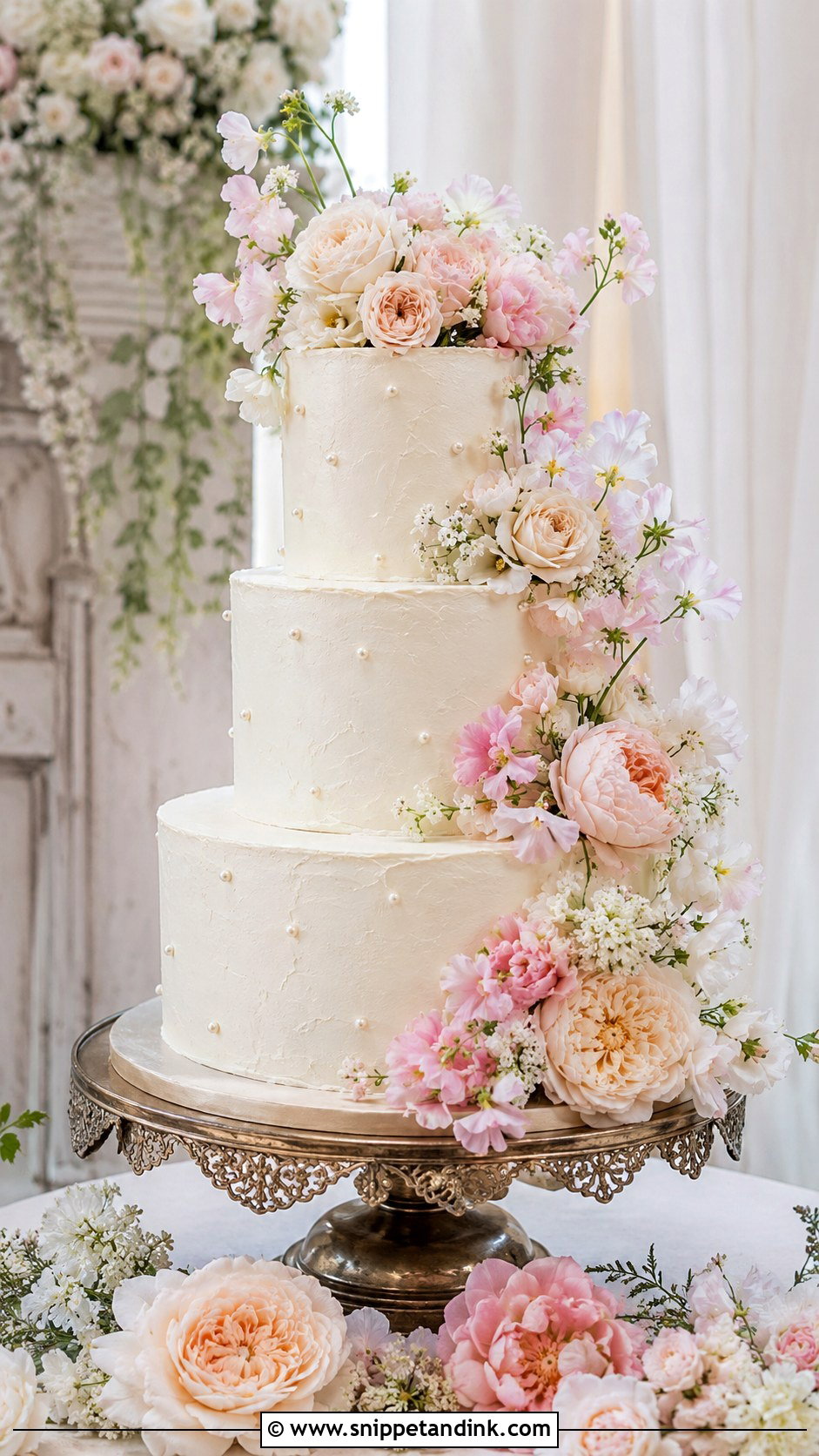 Vintage Floral Wedding Cake Display - Snippet and Ink - 20 Vintage Wedding Cake Display