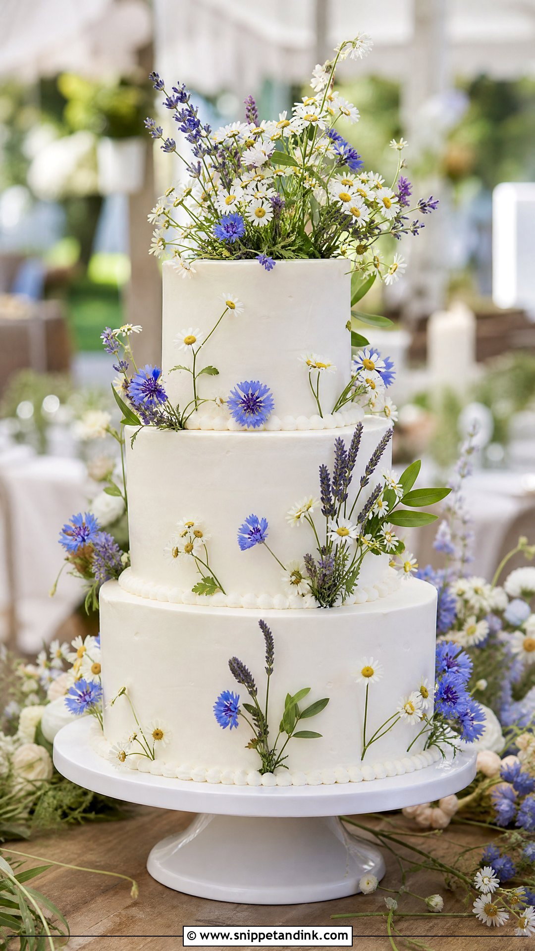 Vintage Floral Wedding Cake With Wildflowers - Snippet and Ink - 20 Vintage Floral Cake Ideas for Wedding