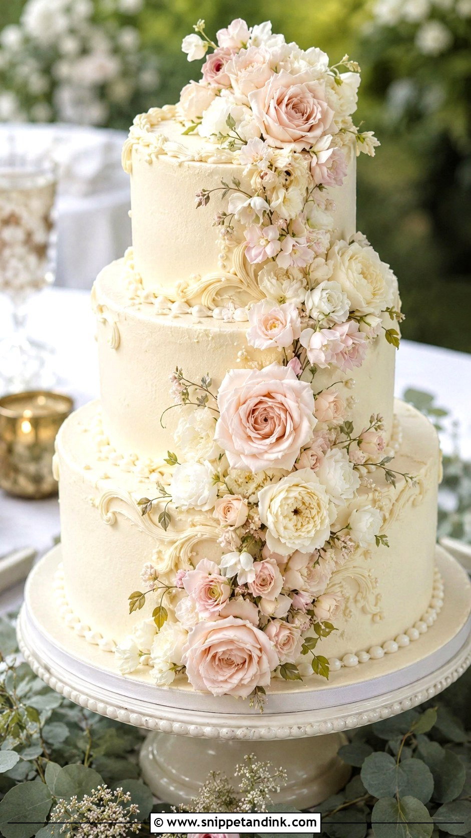Vintage Floral Wedding Cake - Snippet and Ink - 20 Elegant Vintage Wedding Cakes