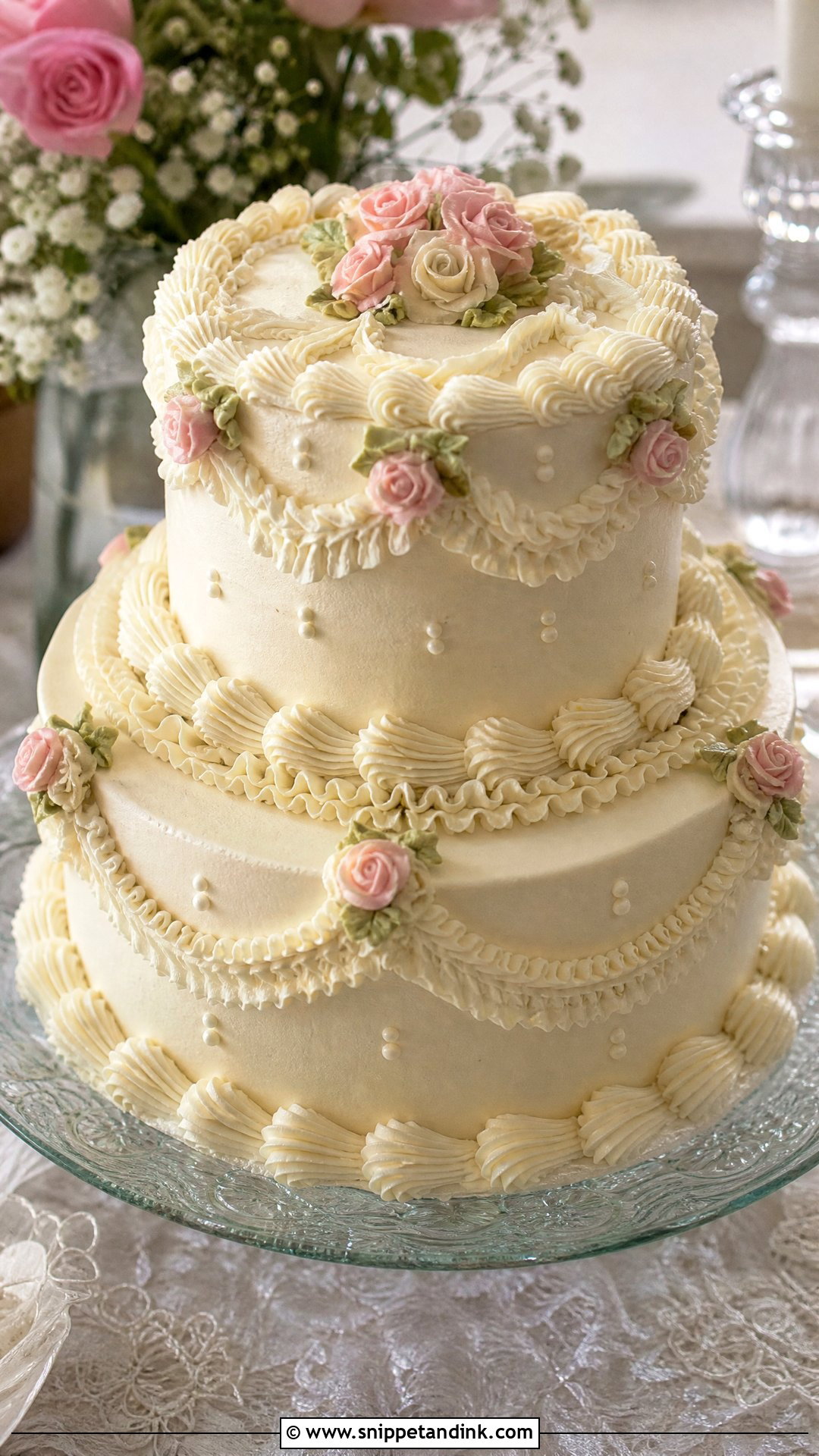 Vintage Flower Wedding Cake - Snippet and Ink - 25 Flower Theme Cake Ideas for Wedding