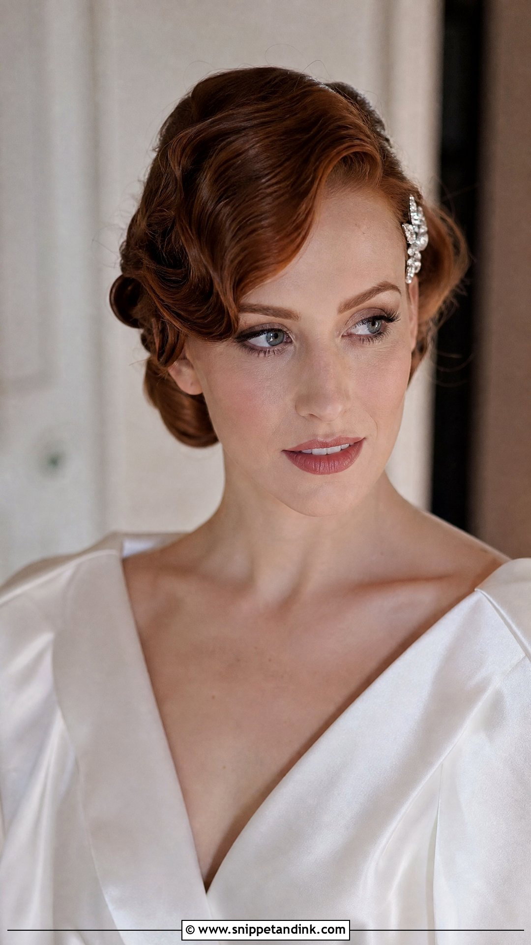 Vintage French Roll With Finger Waves - Snippet and Ink - 20 French Roll Wedding Hairstyle Ideas