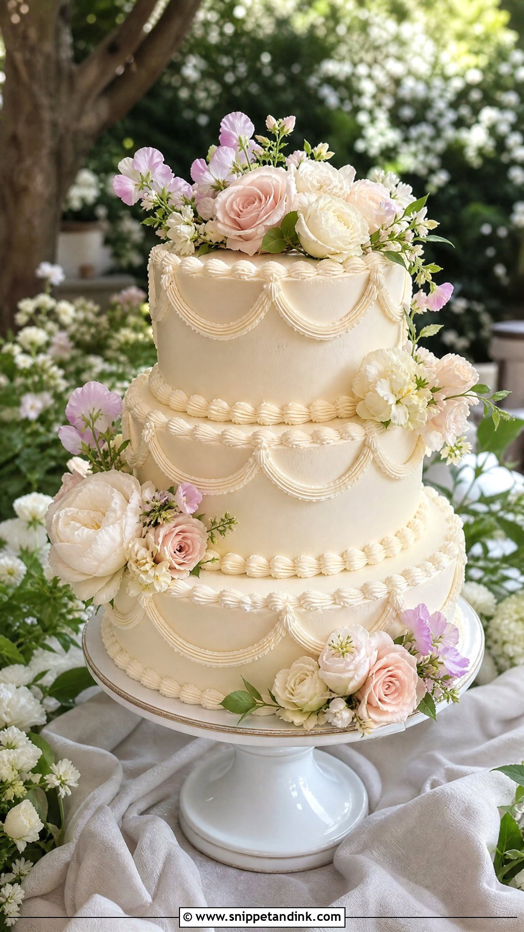 Vintage Garden Wedding Cake - Snippet and Ink - 30 Vintage Wedding Cake Ideas