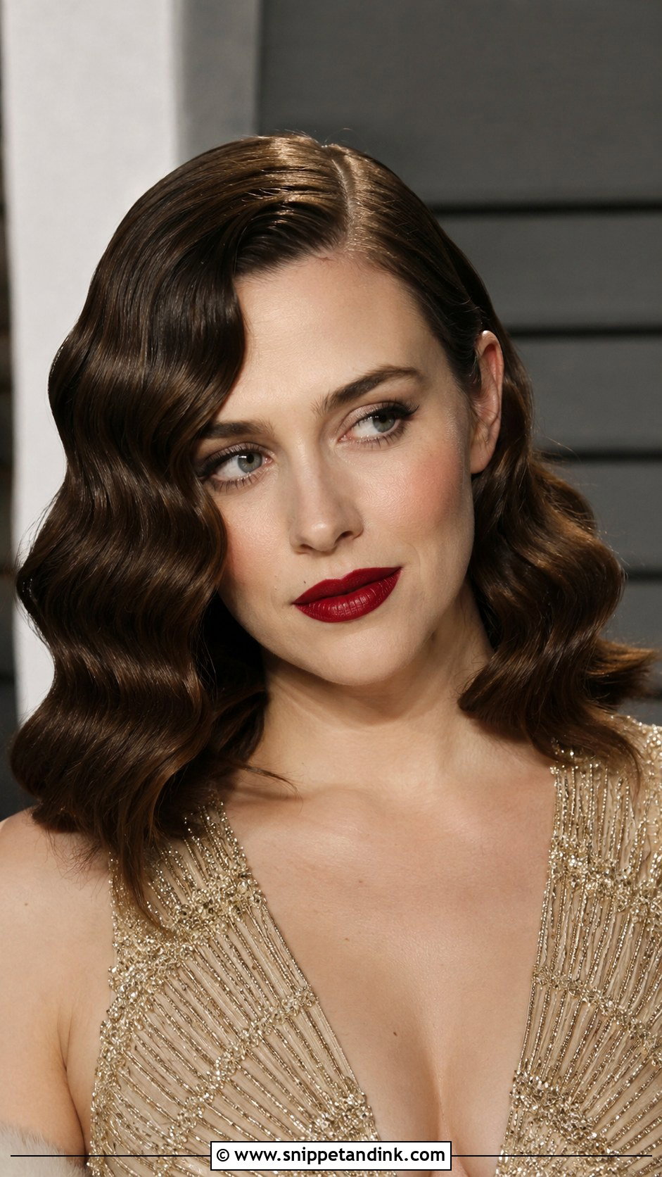 Vintage Glam Waves for Engagement - Snippet and Ink - 20 Hairstyle for Engagement Look Ideas