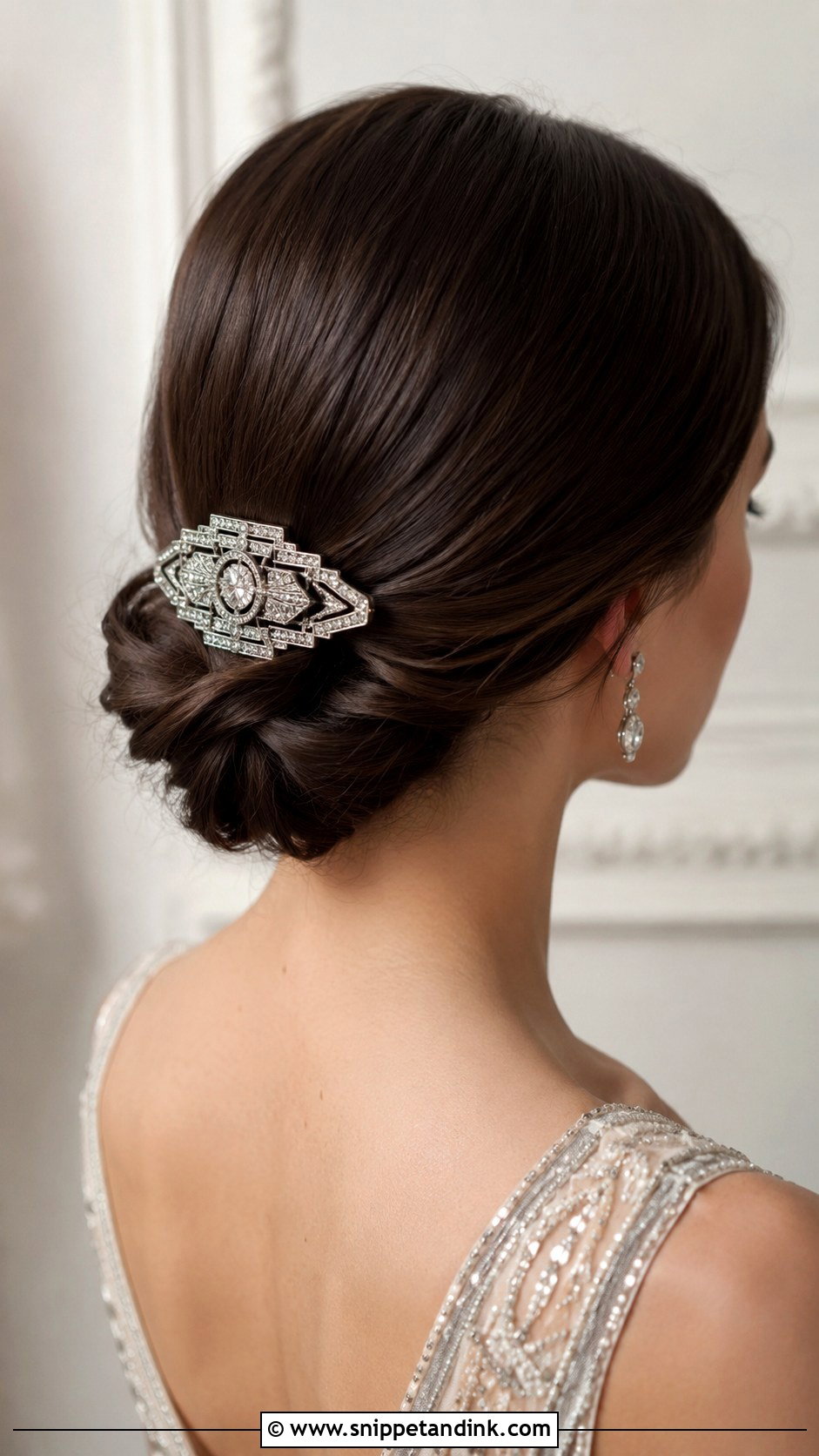 Vintage Hair Clip for Low Buns - Snippet and Ink - 20 Bridal Hair Jewelry Ideas