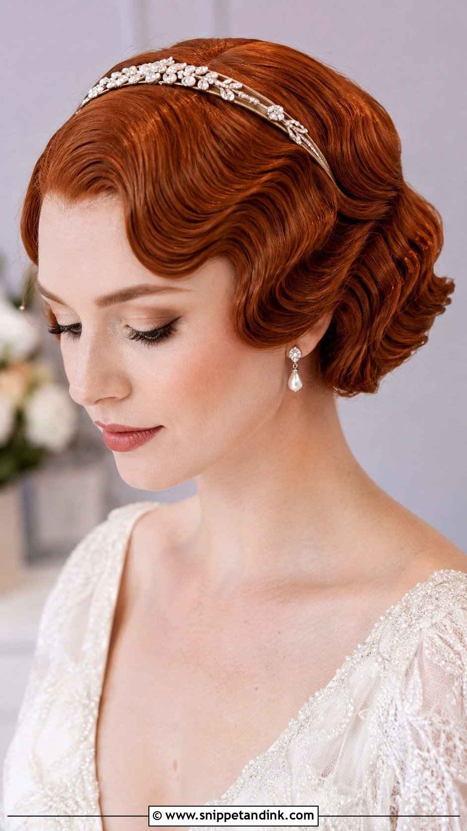 Vintage Hairband Wedding Finger Waves - Snippet and Ink - 15 Hairband Wedding Hairstyles