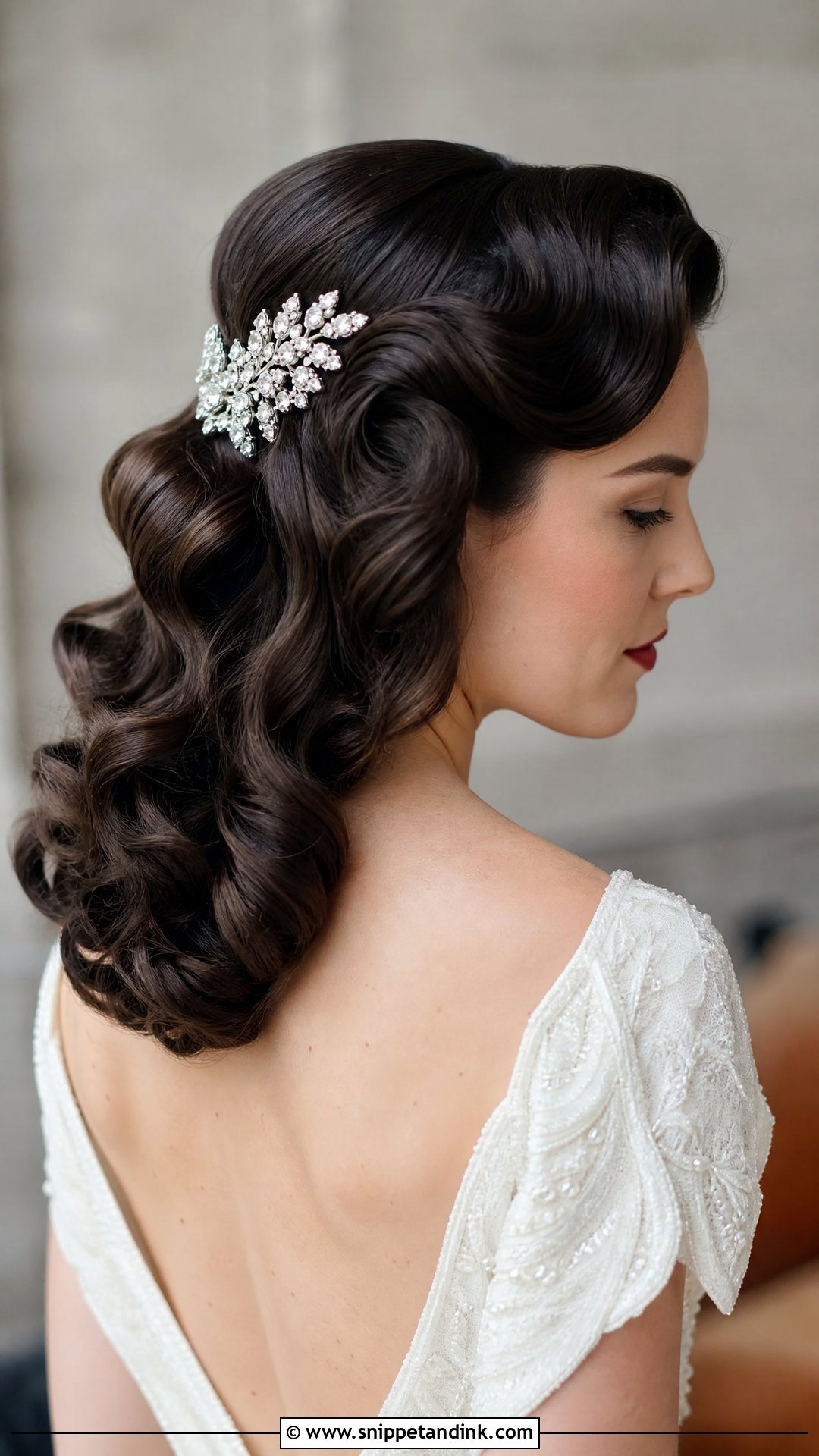 Vintage Half Up Bridal Hairstyle - Snippet and Ink - 20 Half-Up Bridal Hairstyles for Long Hair