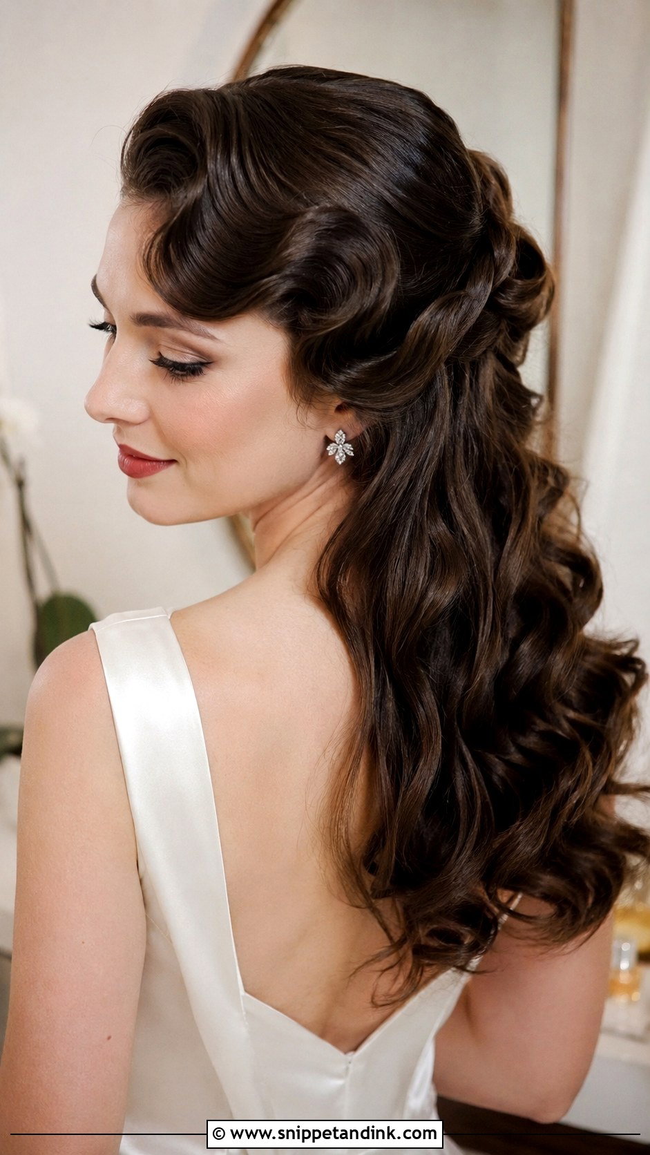 Vintage Half Up Half Down for Brides - Snippet and Ink - 20 Bride Half-Up Half-Down Ideas