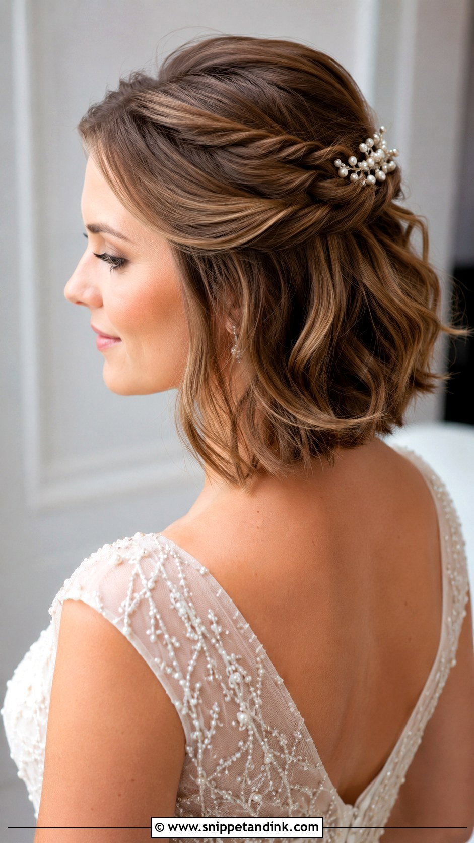 Vintage Half Up Half Down for Short Hair - Snippet and Ink - 25 Short Hair Half-Up Half-Down Wedding Hairstyles