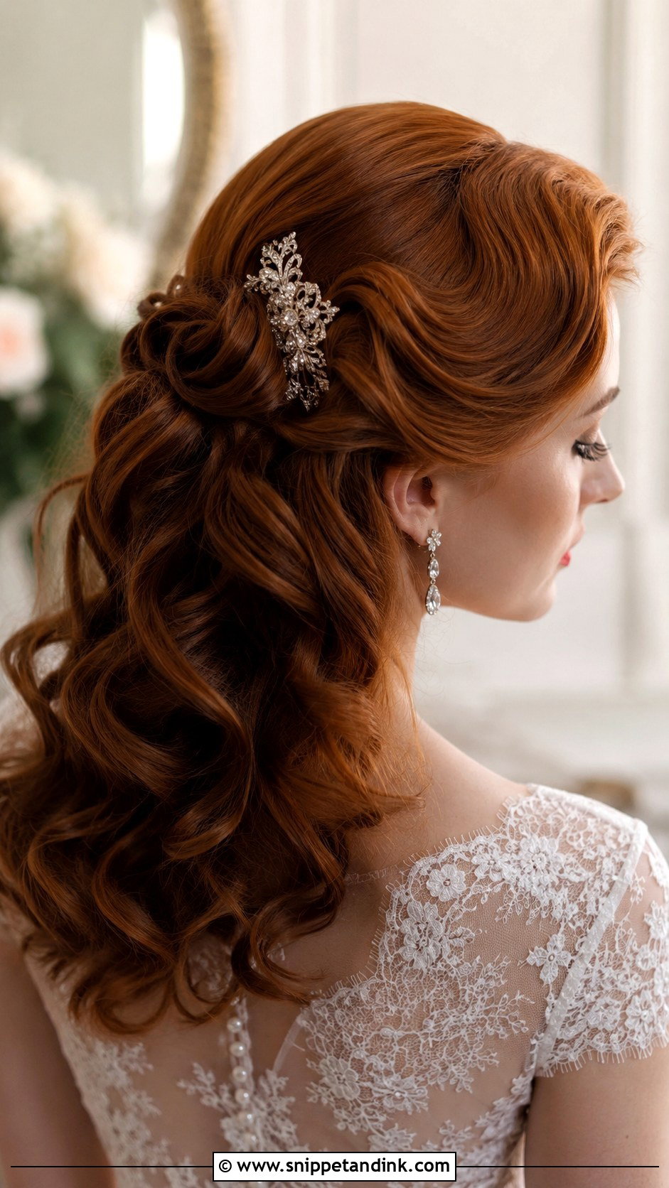 Vintage Half Up Wedding Hair - Snippet and Ink - 20 Medium Half-Up Half-Down Wedding Hair Ideas
