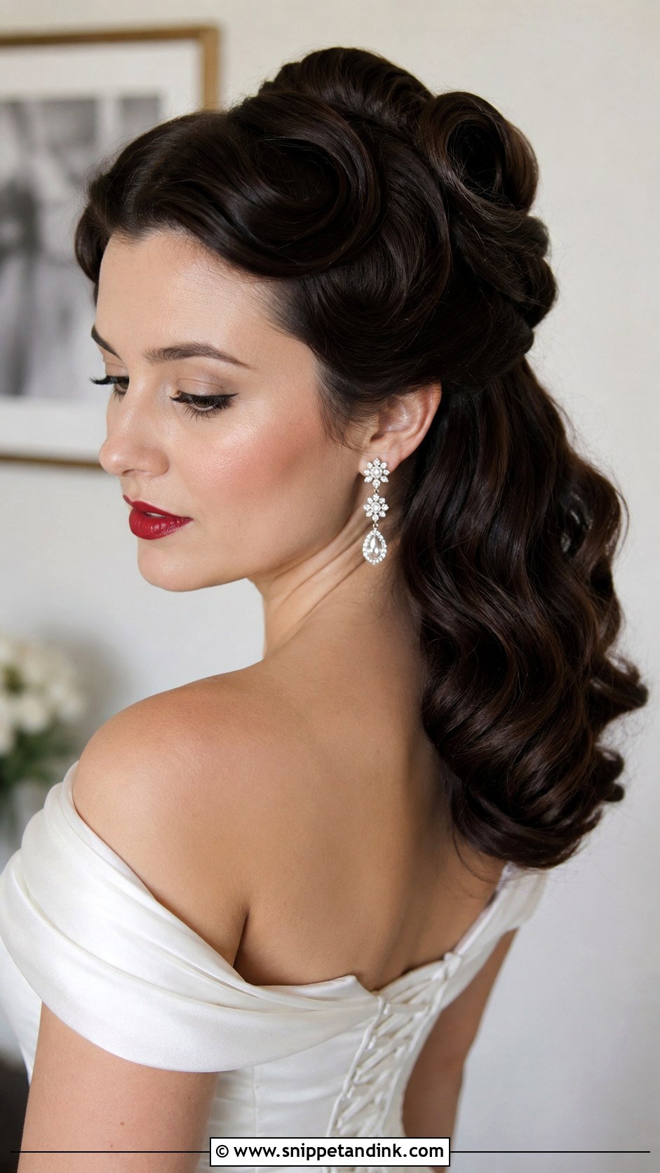 Vintage Half Up Wedding Hairstyle - Snippet and Ink - 25 Elegant Half-Up Half-Down Wedding Hair Ideas