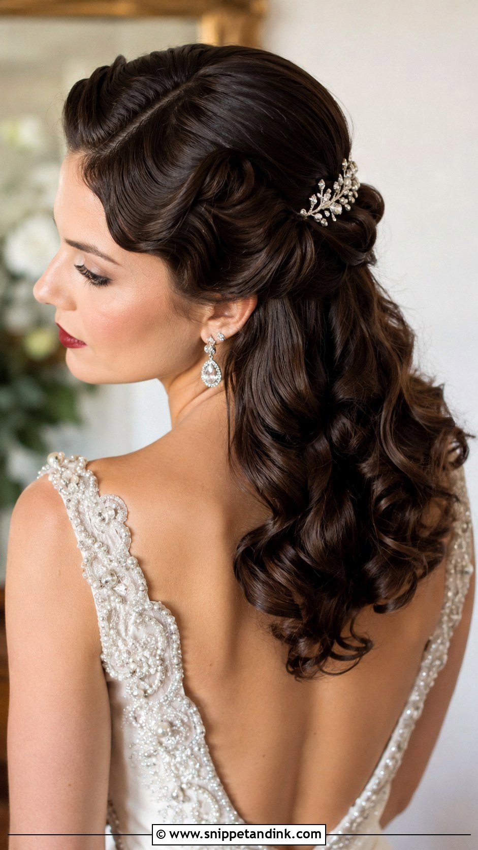 Vintage Half Up Wedding Hairstyle - Snippet and Ink - 20 Half Hair Up Hairstyles for Wedding