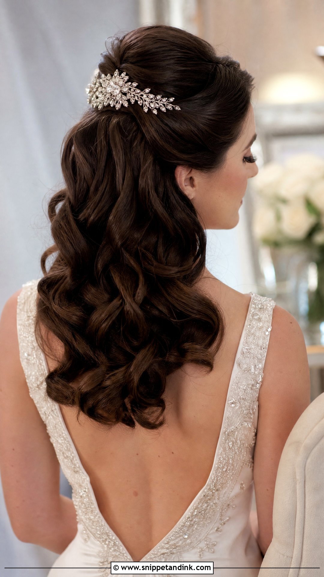 Vintage Half Up With Soft Curls - Snippet and Ink - 20 Half-Up Wedding Hairstyles