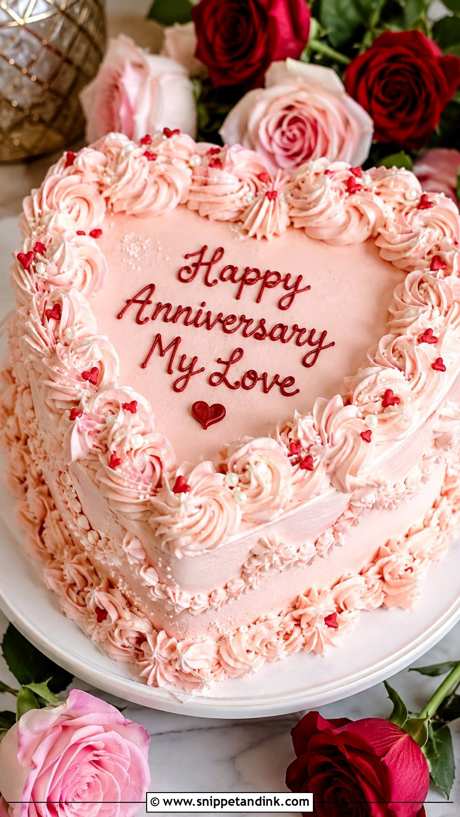 Vintage Heart Anniversary Cake - Snippet and Ink - 20 Anniversary Cake Snapchat Story Ideas