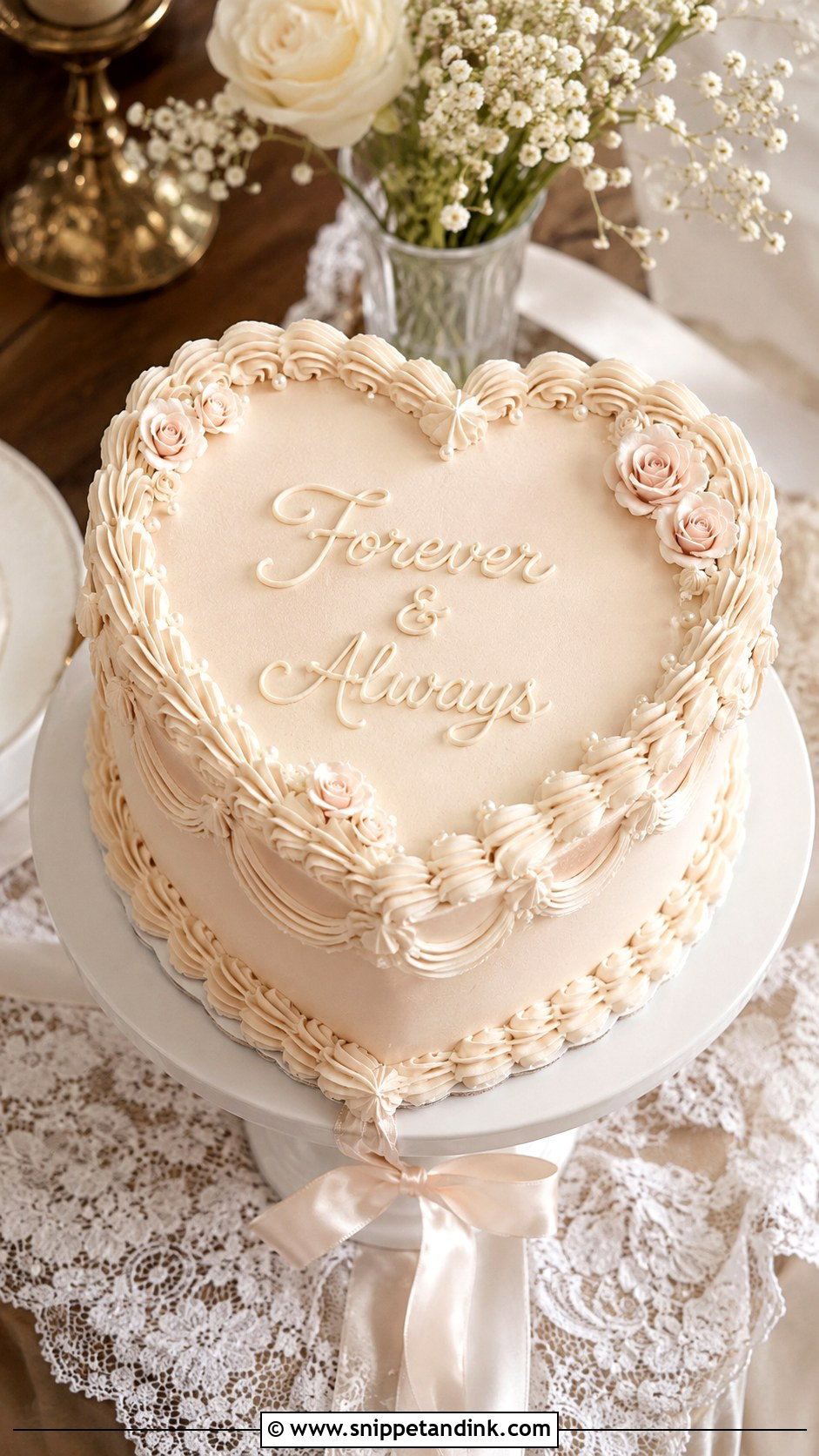 Vintage Heart Wedding Cake Display - Snippet and Ink - 20 Vintage Wedding Cake Display