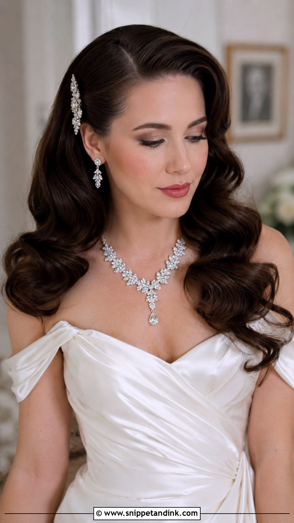 Vintage Hollywood Curls Wedding Hairstyle - Snippet and Ink - 25 Curly Hair Wedding Hairstyles
