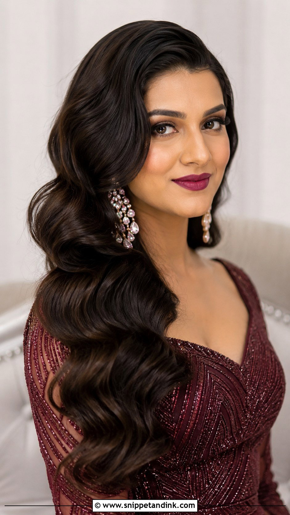 Vintage Hollywood Waves - Snippet and Ink - 20 Desi Bride Hair Ideas