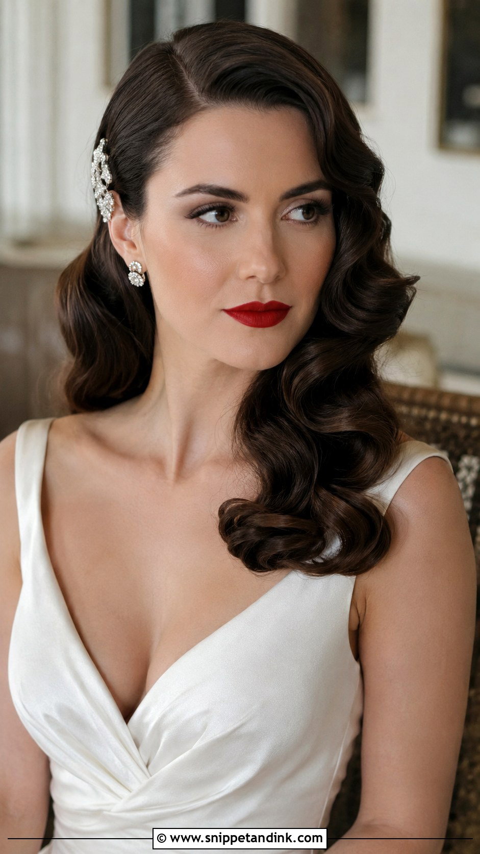 Vintage Hollywood Waves Wedding Hairstyle - Snippet and Ink - 25 Cute Wedding Hairstyles