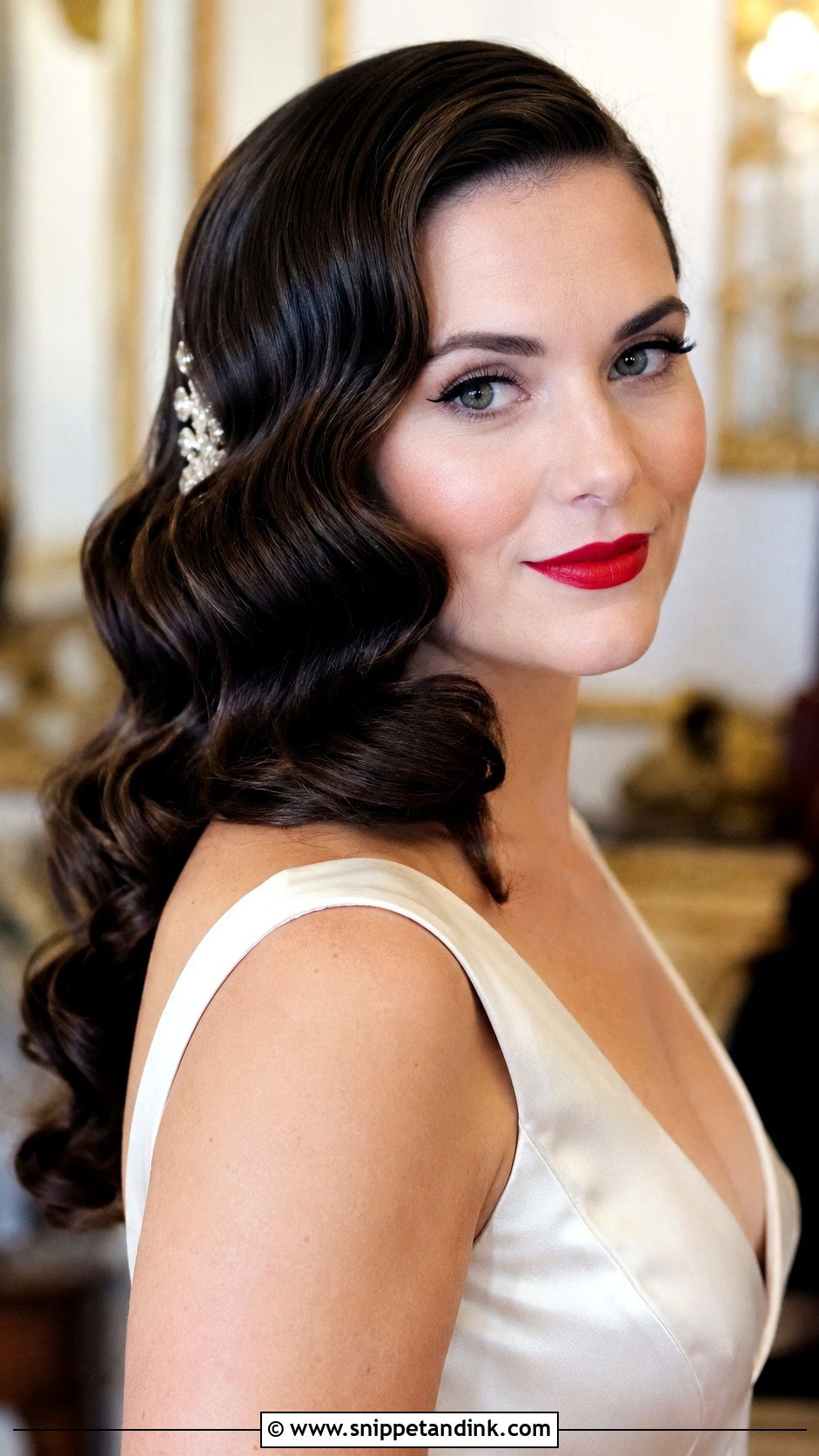 Vintage Hollywood Waves Wedding Hairstyle - Snippet and Ink - 35 Hair Styles for Wedding
