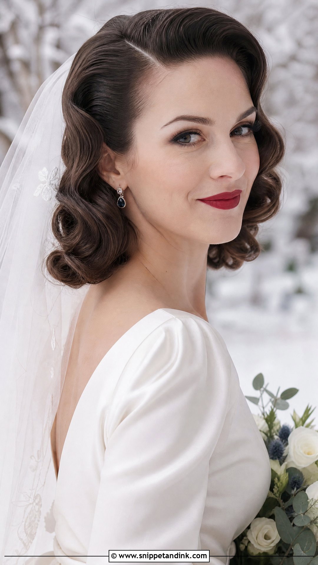Vintage Hollywood Waves for Brunettes - Snippet and Ink - 20 Wedding Hair Brown Ideas