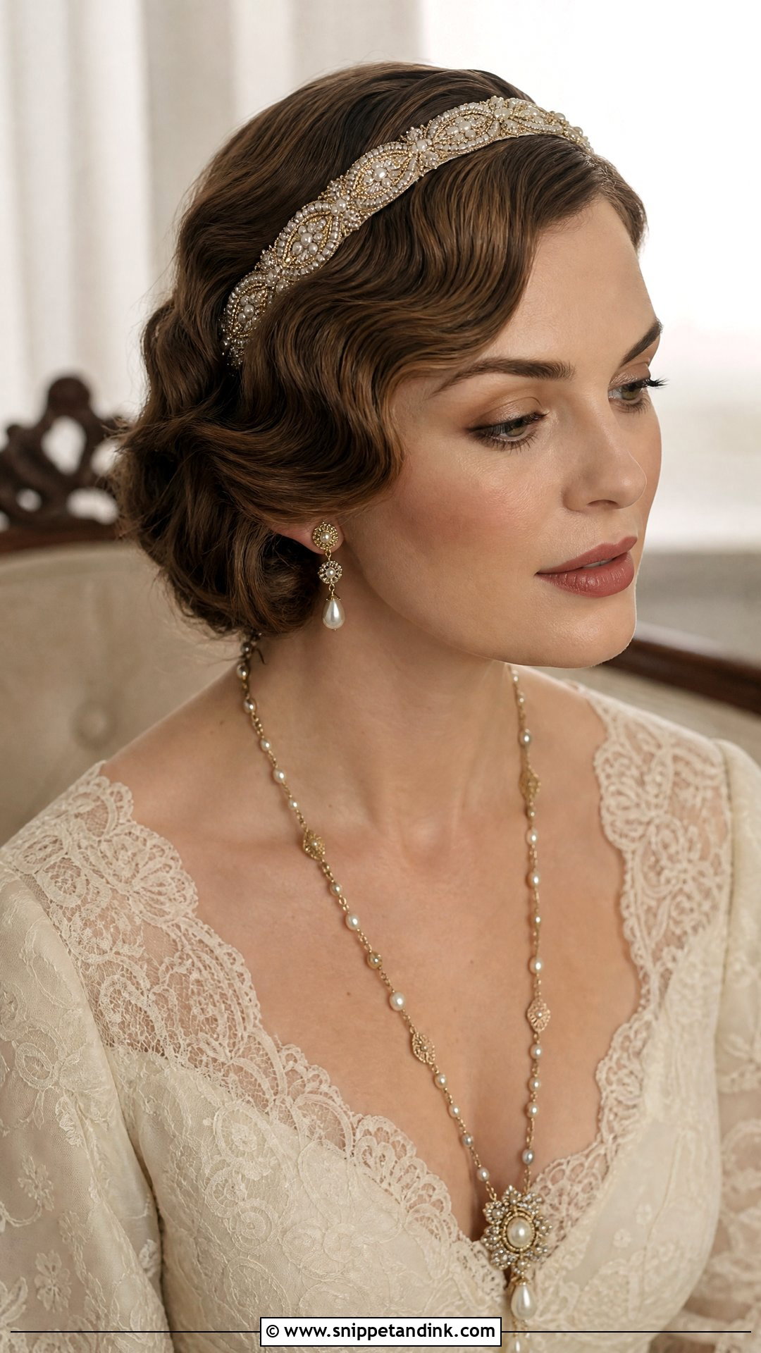 Vintage Inspired Bridal Hair Band - Snippet and Ink - 20 Bridal Hair Band Ideas
