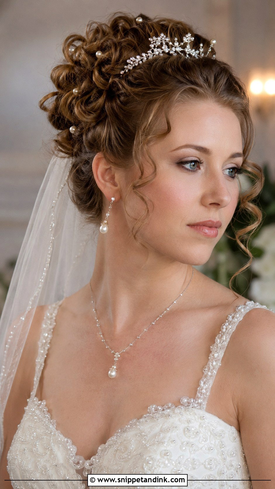 Vintage Inspired Curly Bridal Updo - Snippet and Ink - 20 Long Curled Hairstyles for Wedding