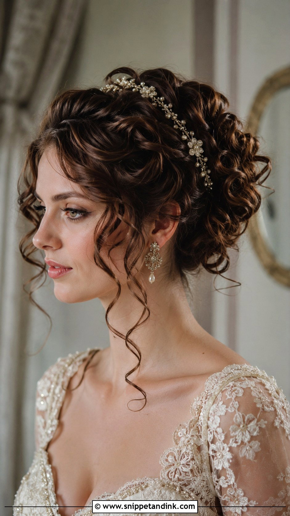 Vintage Inspired Curly Updo - Snippet and Ink - 25 Curly Bride Hairstyles