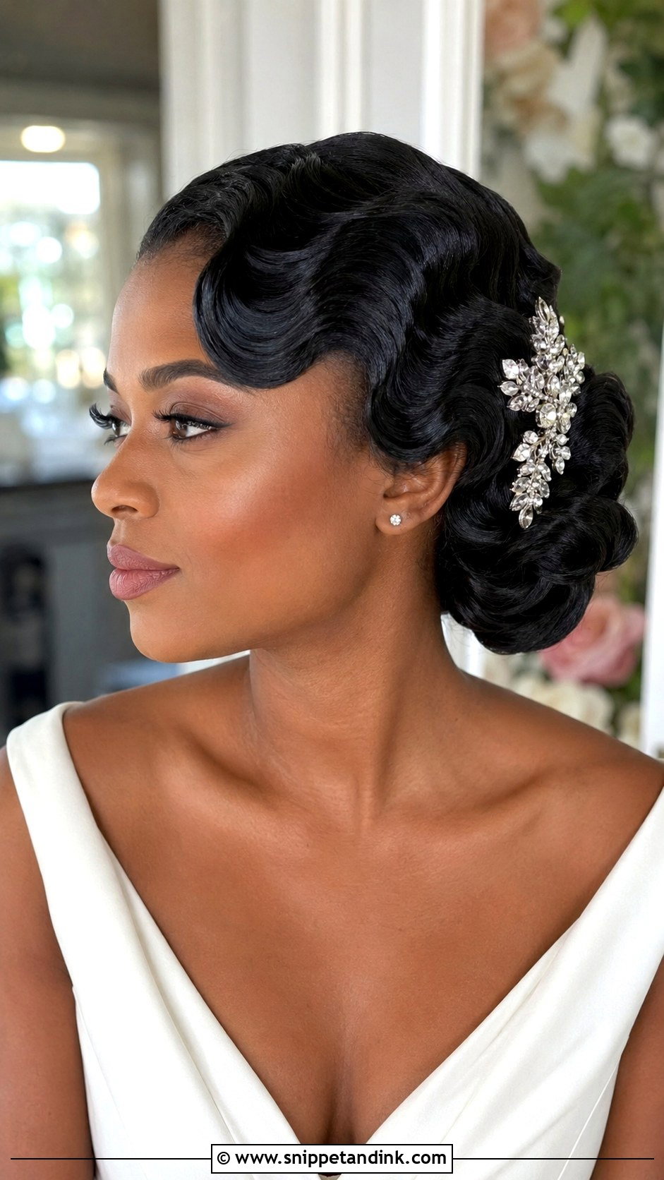 Vintage Inspired Finger Wave Updo - Snippet and Ink - 20 Updo Wedding Hairstyles for Black Women