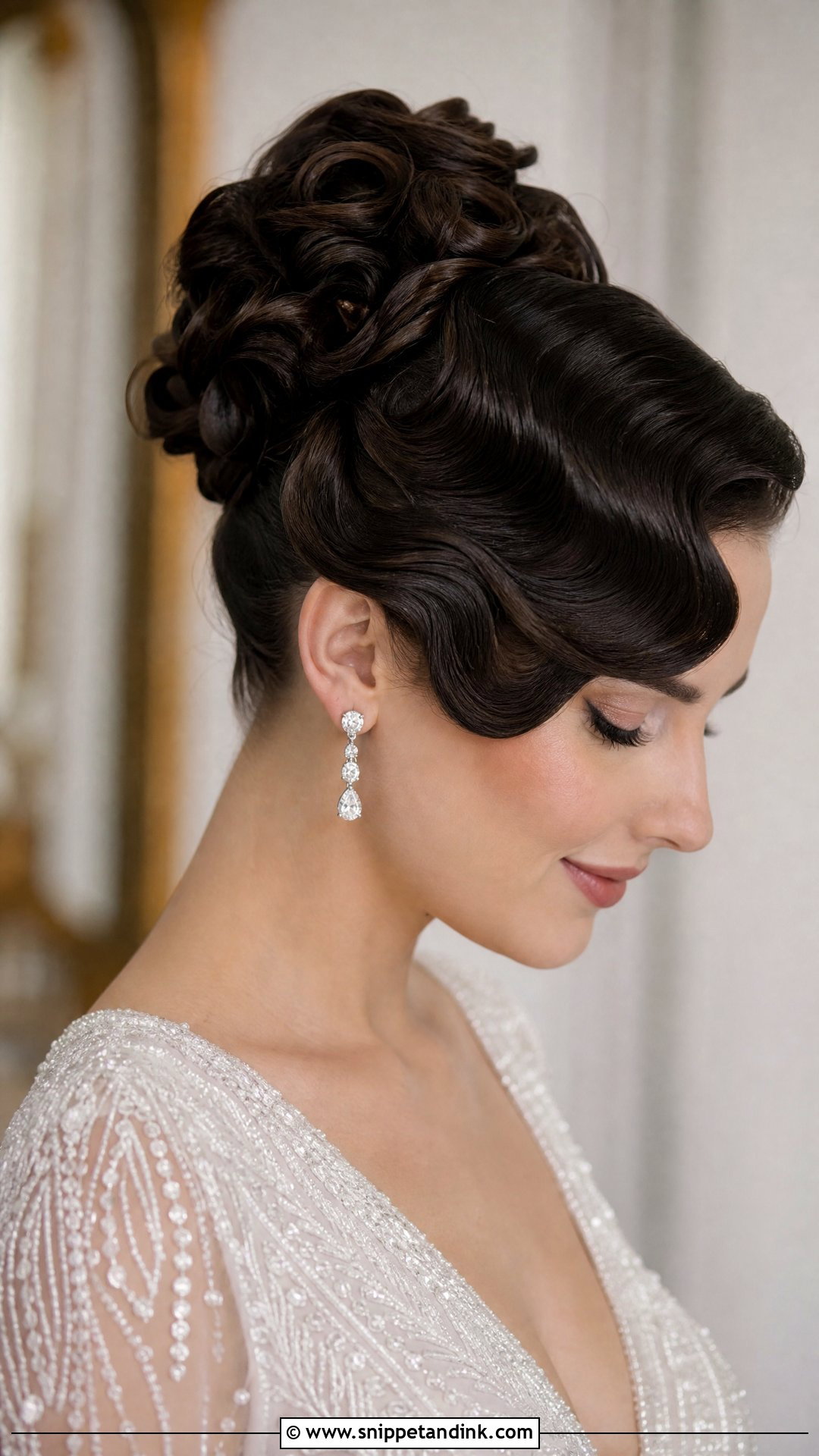 Vintage Inspired High Bun - Snippet and Ink - 20 High Bun Bridal Hair Ideas