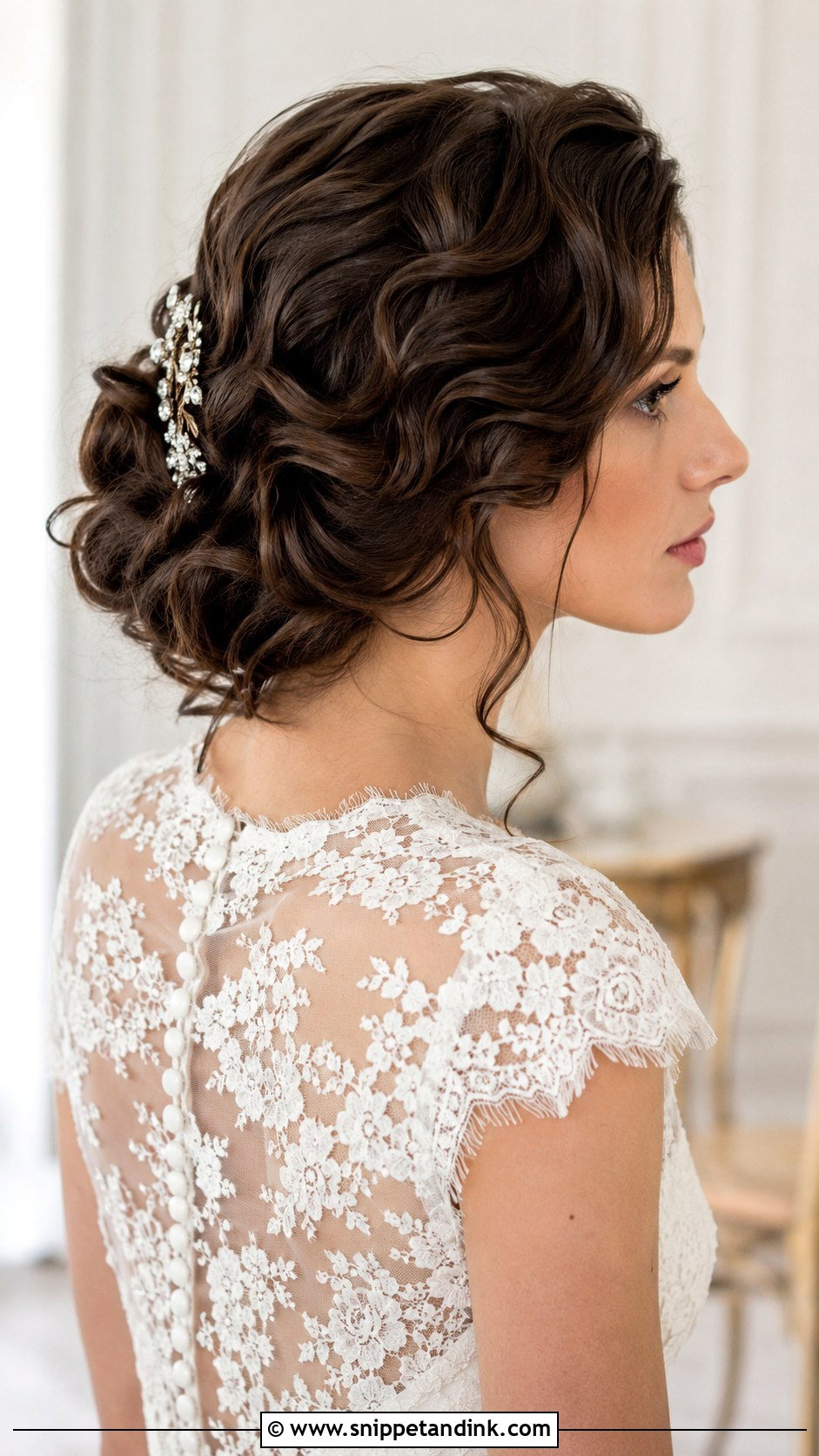 Vintage Inspired Loose Updo - Snippet and Ink - 30 Loose Updo Wedding Ideas