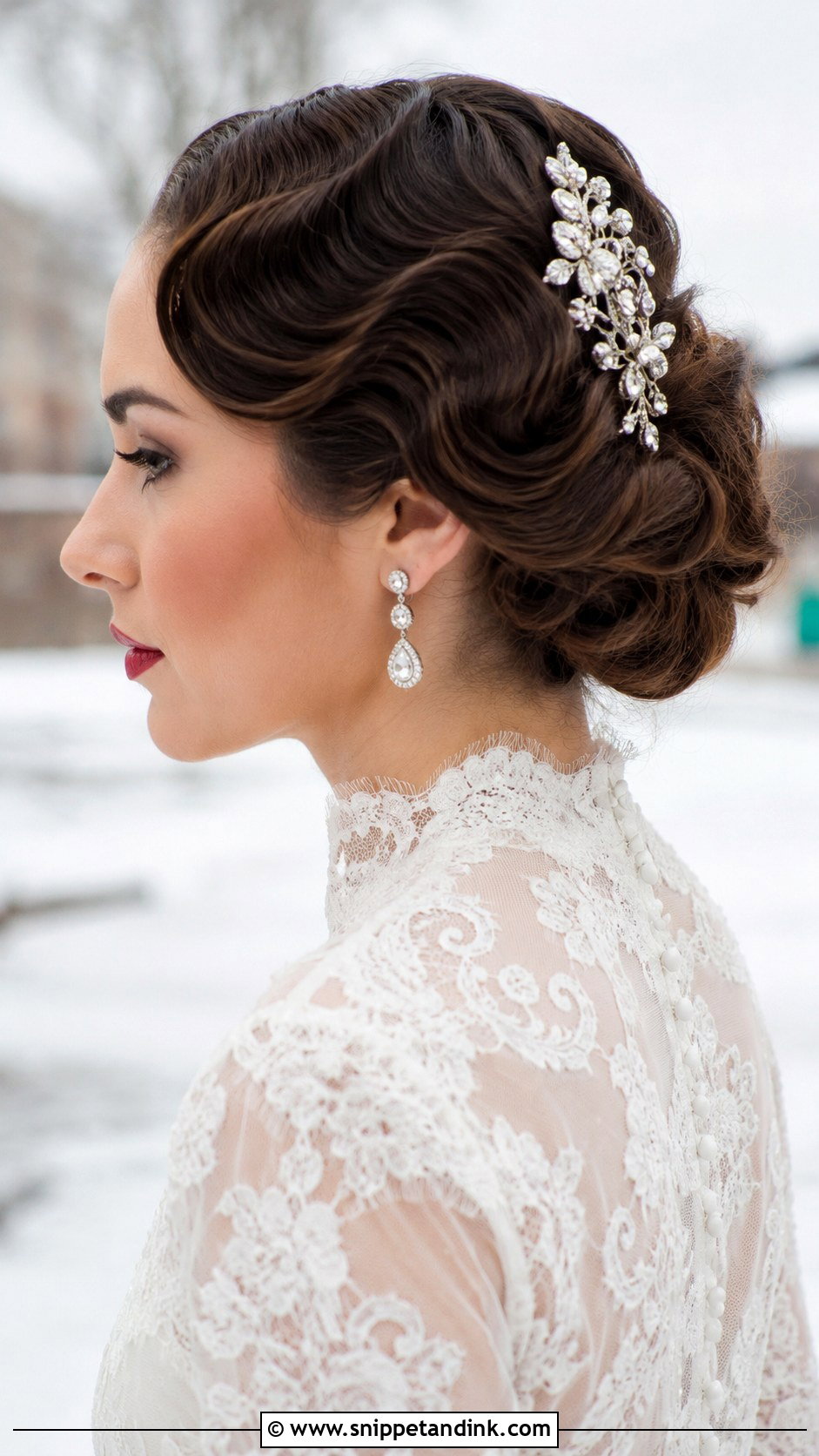 Vintage Inspired Wedding Updo - Snippet and Ink - 25 Wedding Updos for Medium Length Hair