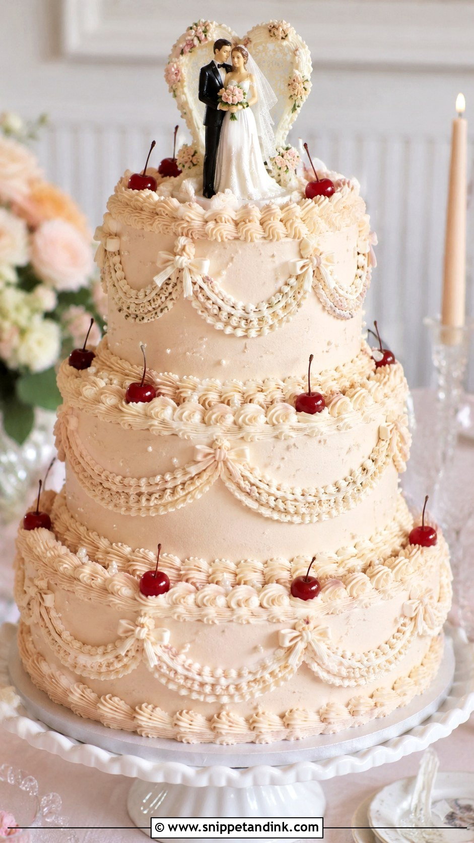 Vintage Lambeth Wedding Cake - Snippet and Ink - 20 Wedding Cake Assembly