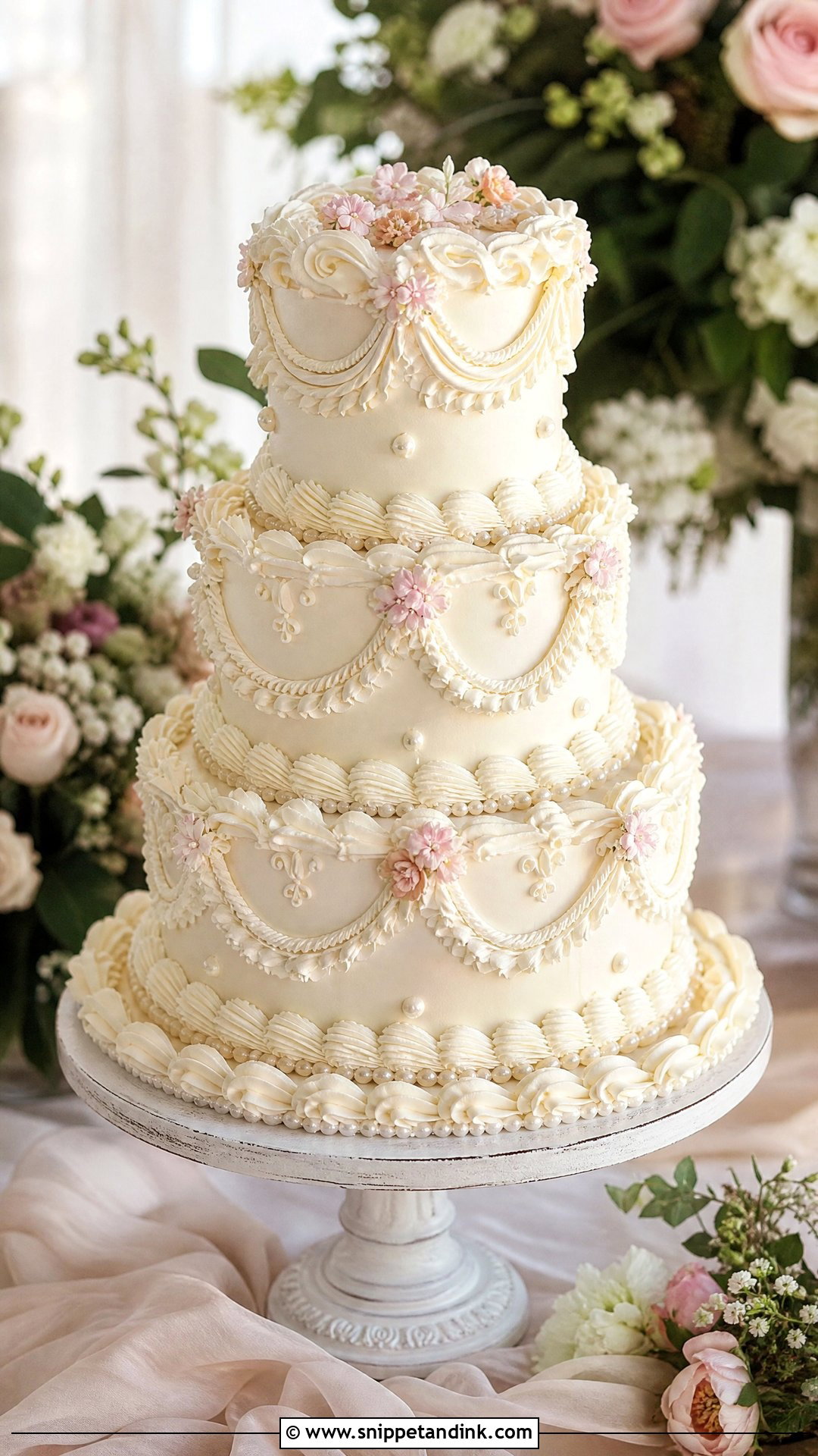 Vintage Lambeth Wedding Cake - Snippet and Ink - 20 Wedding Cake 2024