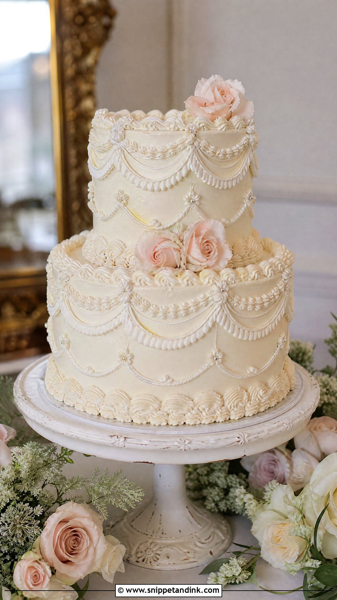 Vintage Lambeth Wedding Cake - Snippet and Ink - 25 Classy Wedding Cakes