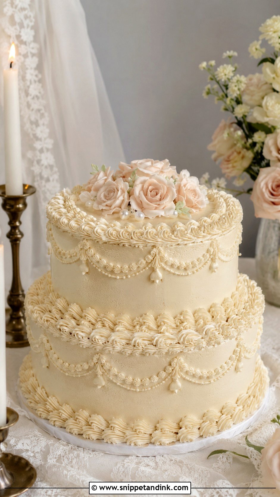 Vintage Lambeth Wedding Cake - Snippet and Ink - 20 Cake Photoshoot Aesthetic Ideas for Wedding