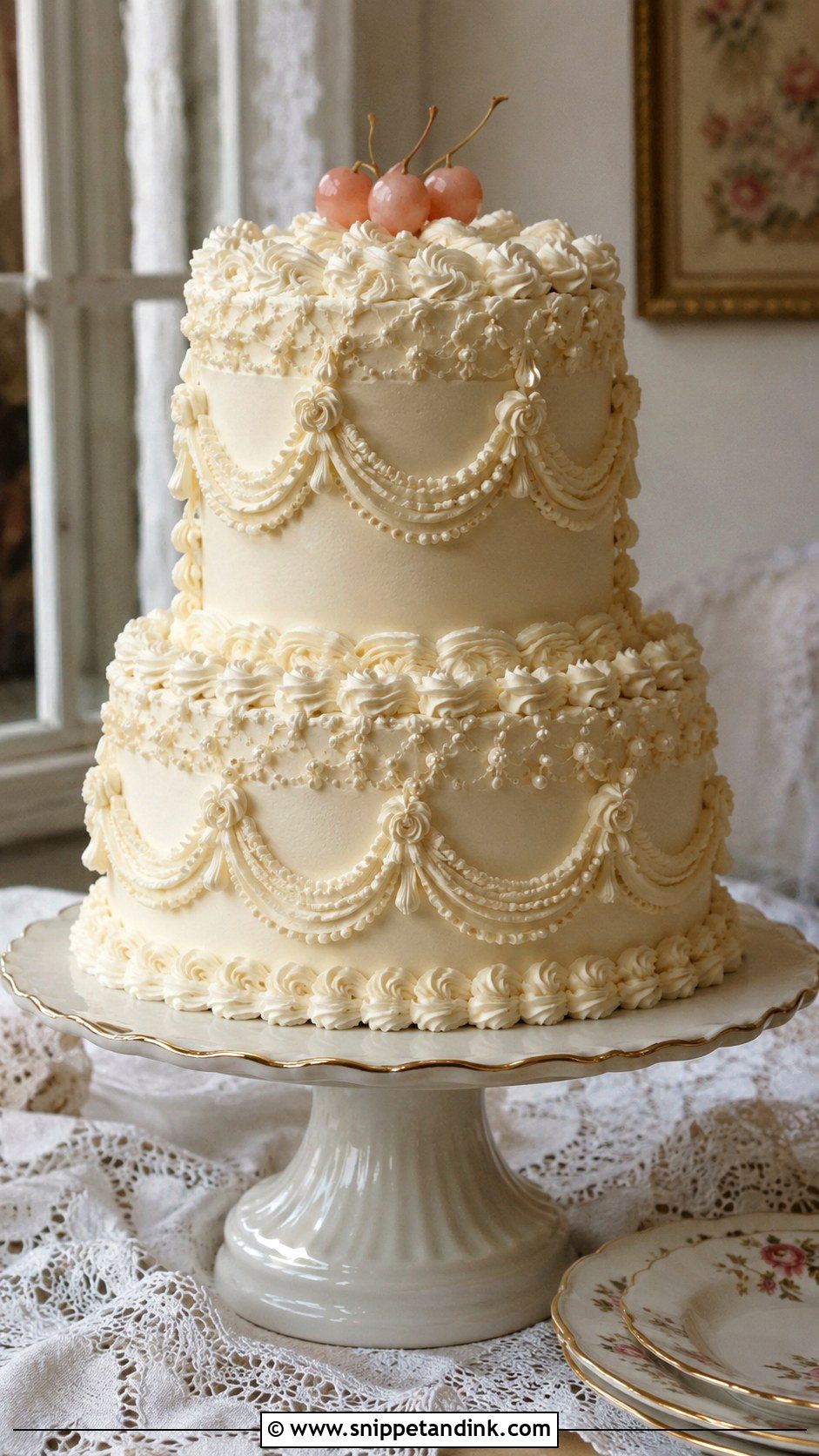 Vintage Lambeth Wedding Cake - Snippet and Ink - 25 Wedding Cake Gif