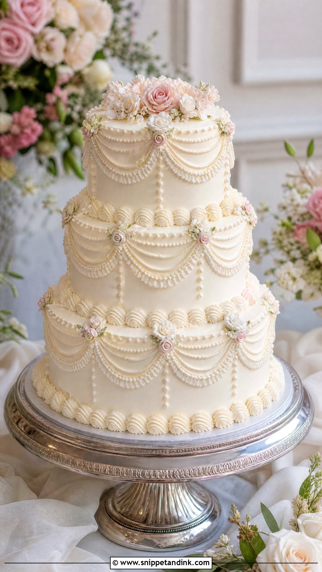 Vintage Lambeth Wedding Cake - Snippet and Ink - 30 Vintage Wedding Cake Ideas
