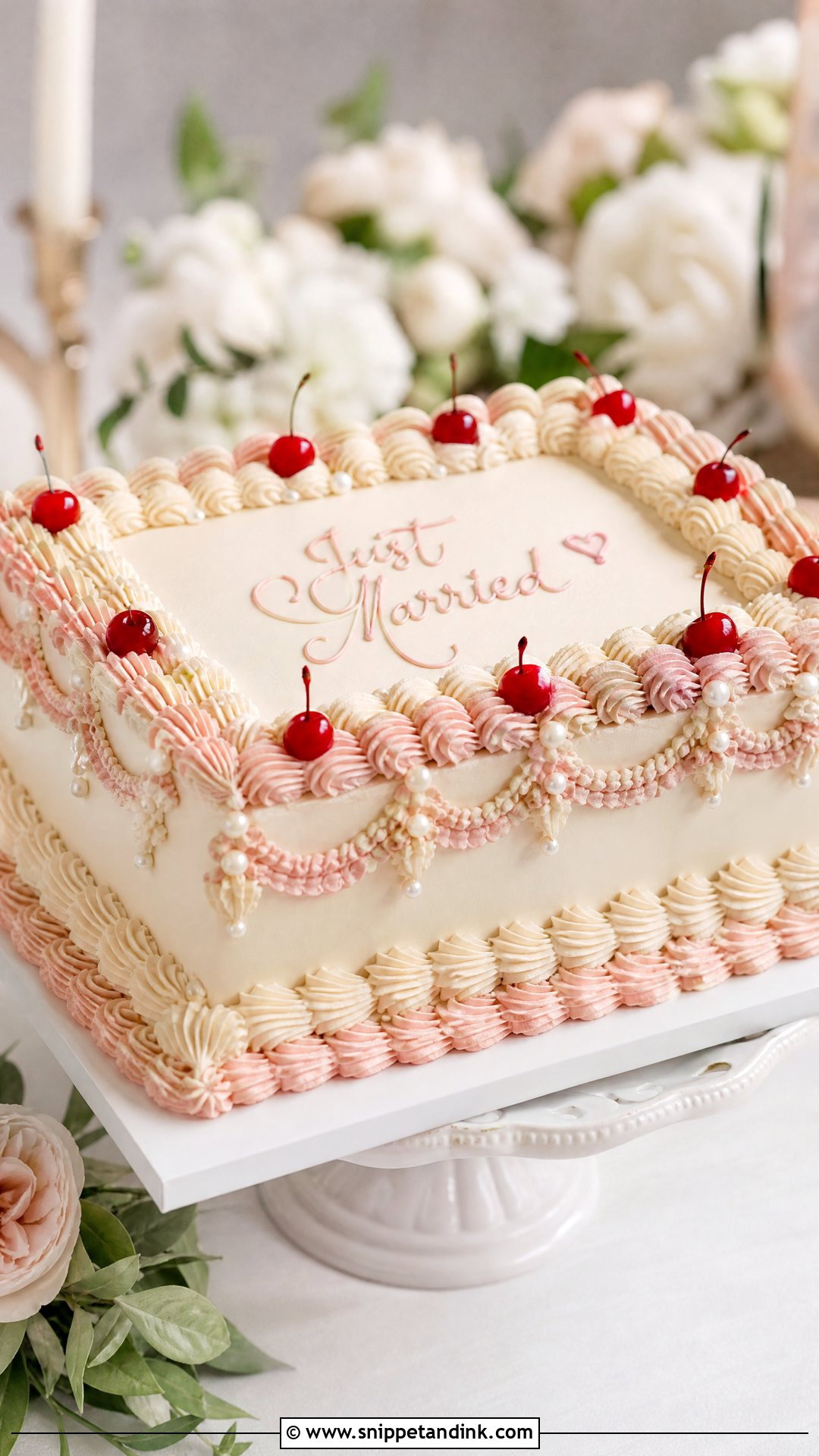 Vintage Lambeth Wedding Sheet Cake - Snippet and Ink - 20 Wedding Sheet Cakes