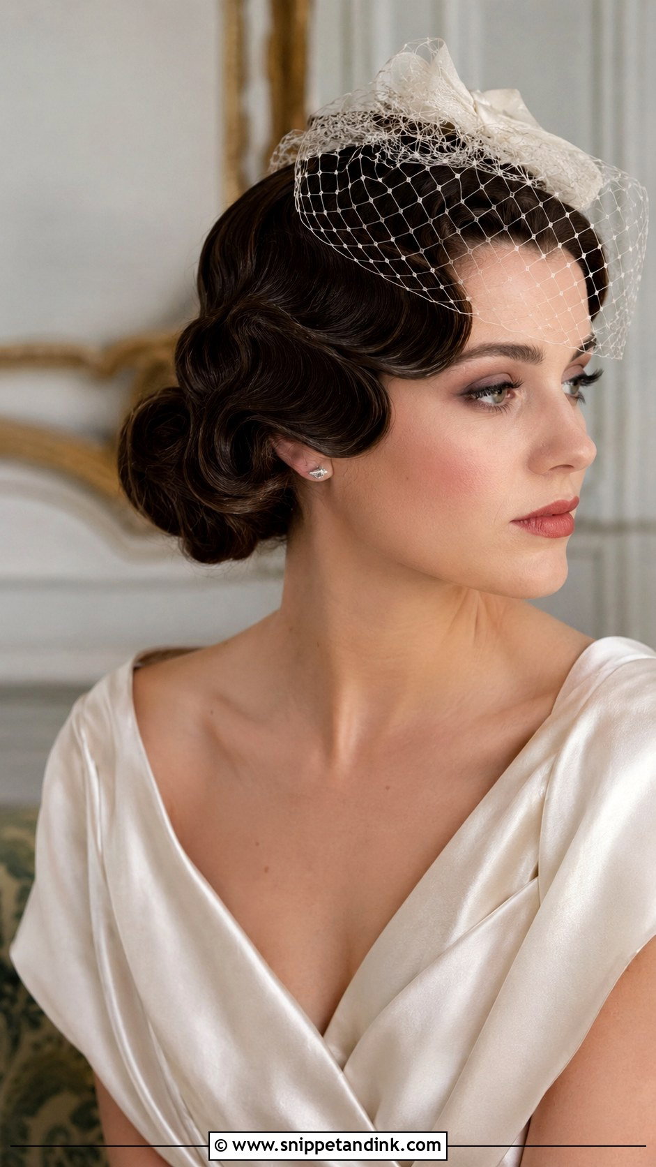 Vintage Low Bun With Finger Waves - Snippet and Ink - 20 Low Wedding Updo Ideas