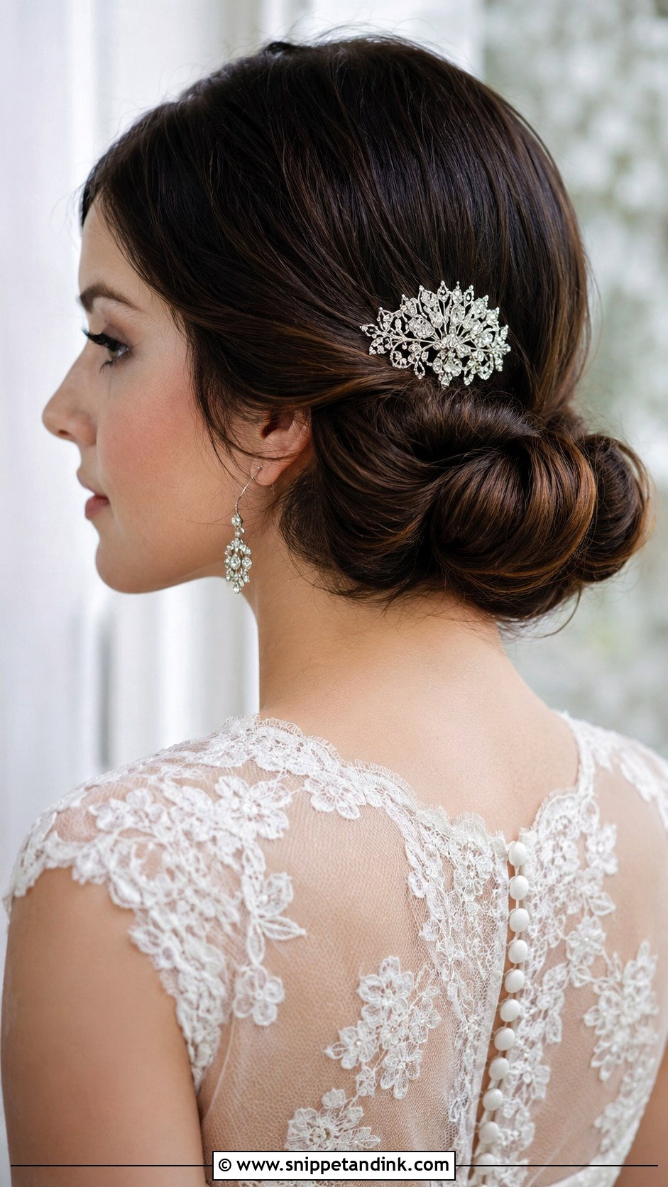 Vintage Low Roll Bridal Updo - Snippet and Ink - 20 Low Up Do Wedding Hair Ideas