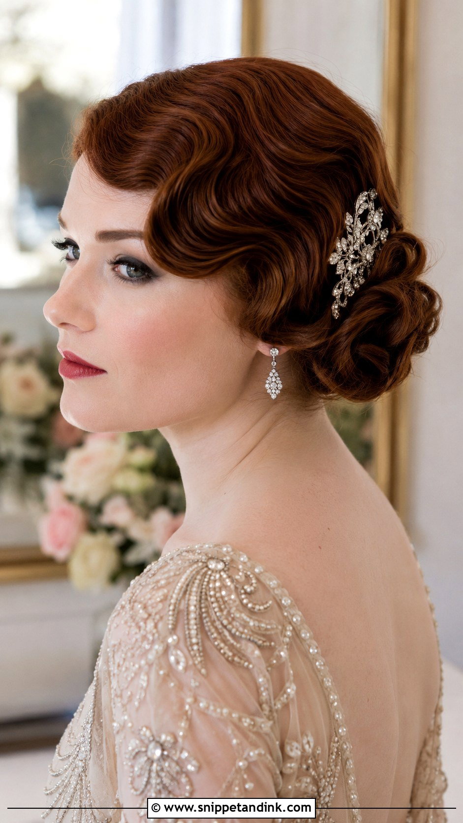 Vintage Low Side Bun - Snippet and Ink - 20 Low Side Bun Wedding Hair Ideas