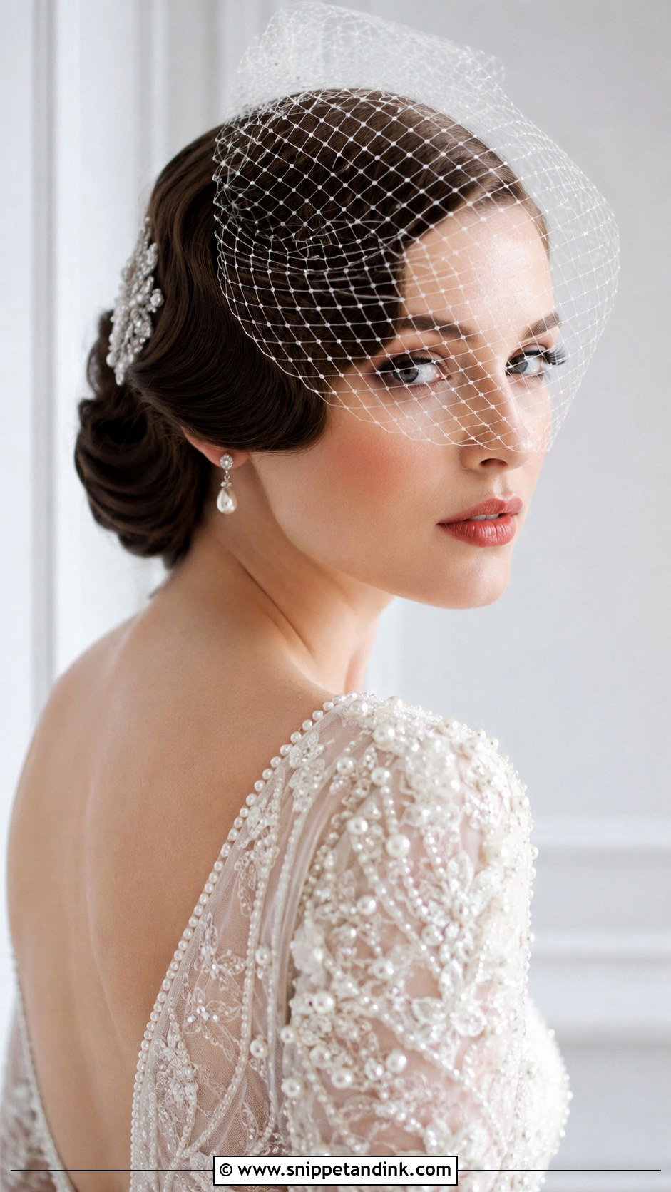 Vintage Low Updo With Waves - Snippet and Ink - 20 Low Bridal Updo Ideas