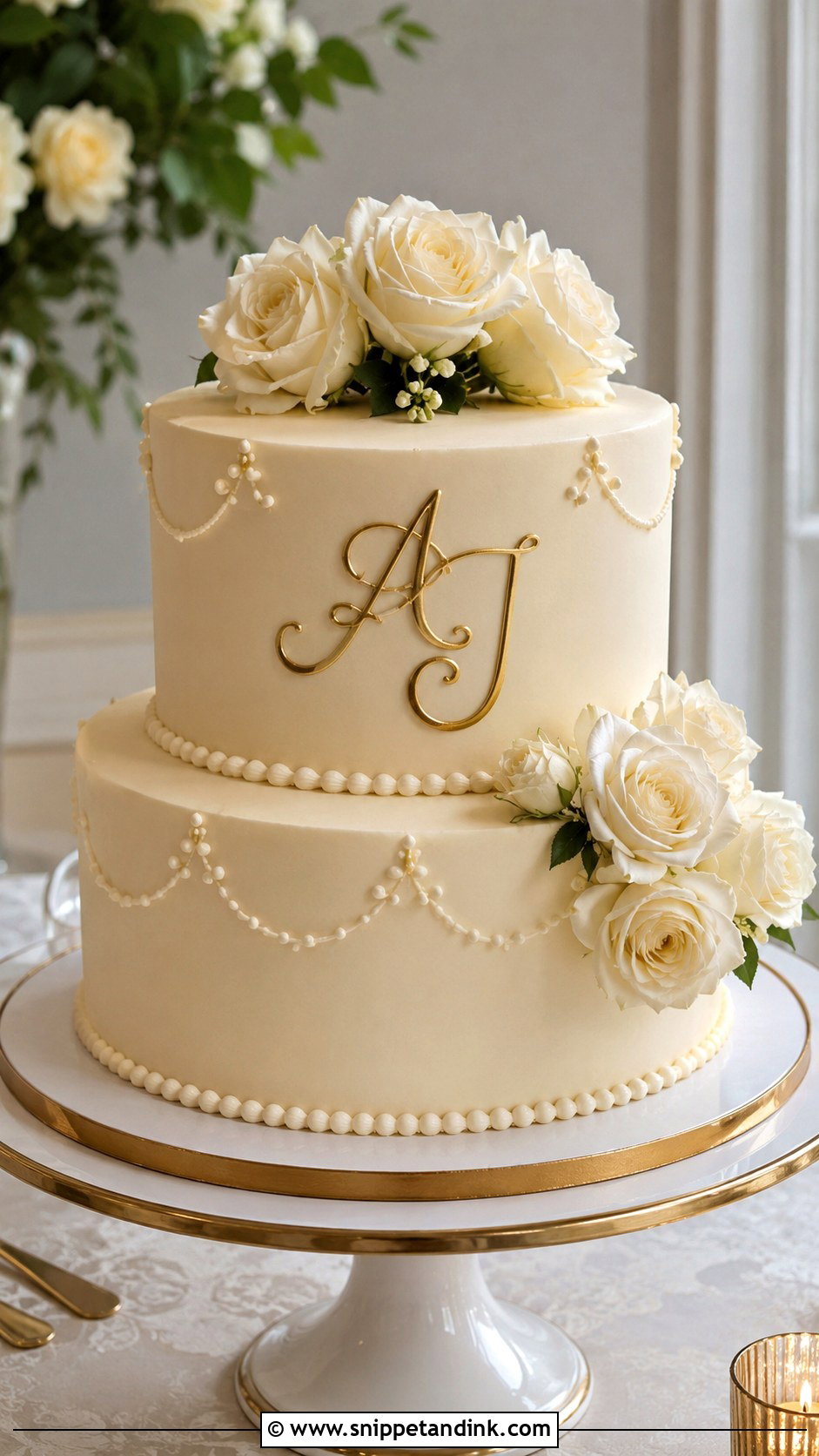 Vintage Monogram Wedding Cake Display - Snippet and Ink - 20 Vintage Wedding Cake Display