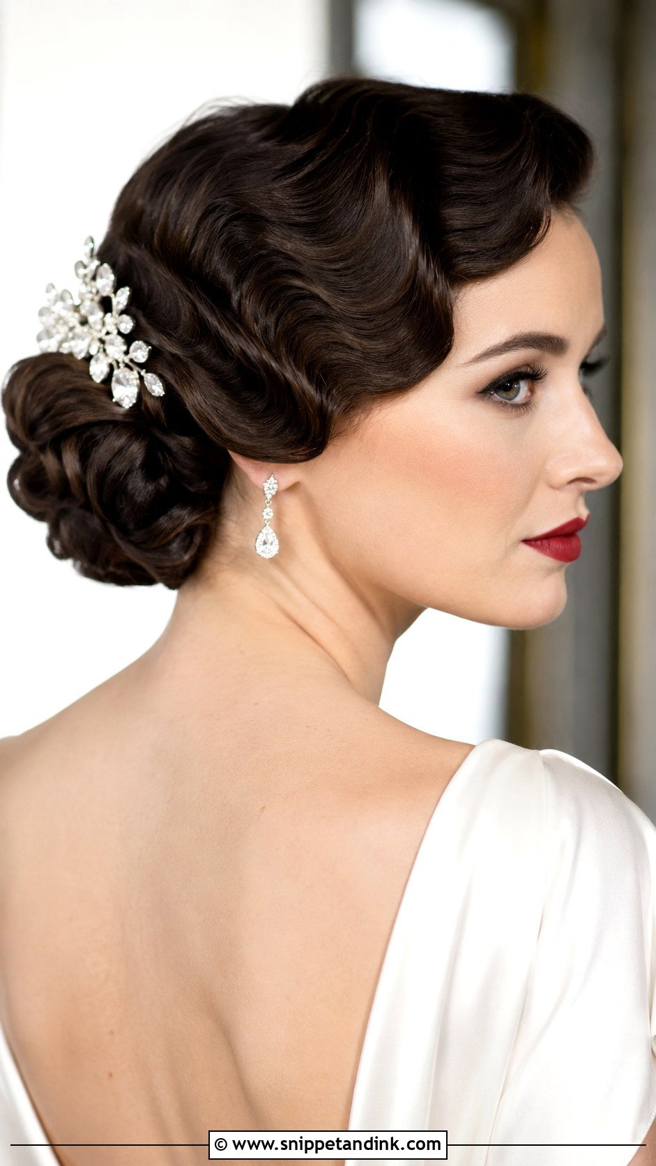 Vintage Old Hollywood Updo - Snippet and Ink - 25 Brunette Wedding Updo Ideas