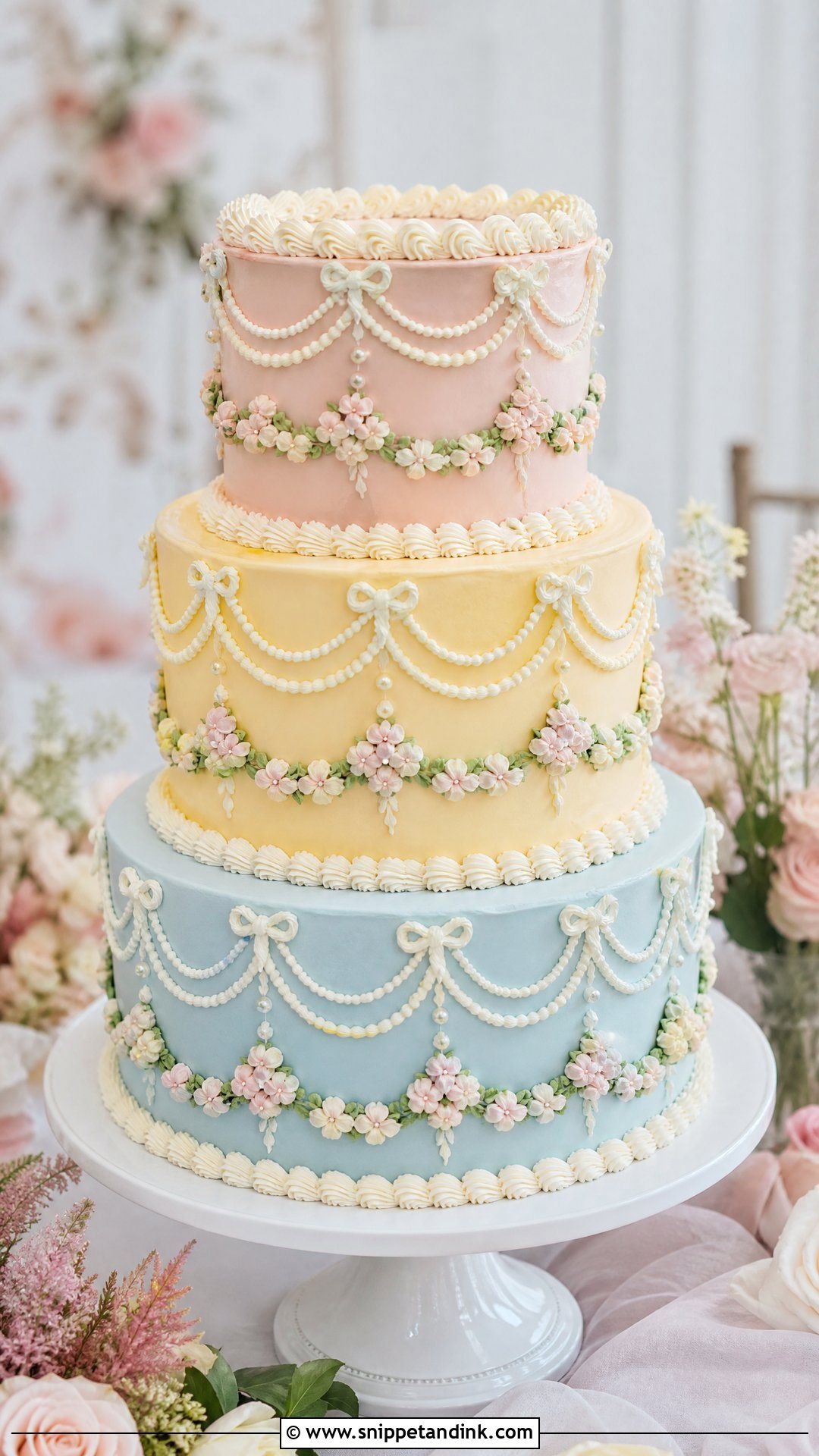 Vintage Pastel Wedding Cake - Snippet and Ink - 30 Vintage Wedding Cake Ideas