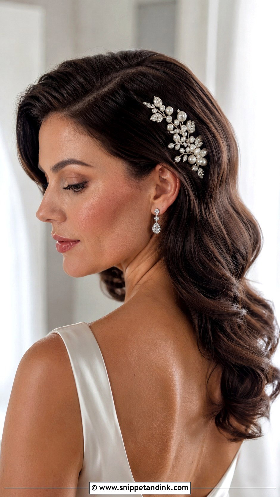Vintage Pearl and Crystal Side Clip - Snippet and Ink - 20 Bridal Hair Clip Ideas