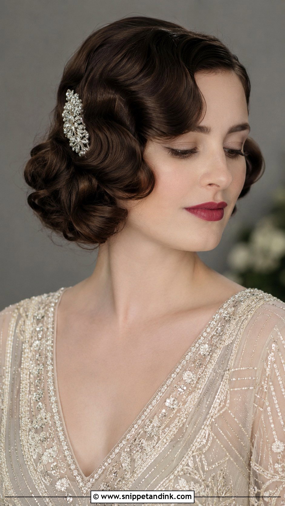 Vintage Pin Curl Bob - Snippet and Ink - 25 Short Bob Wedding Hairstyles