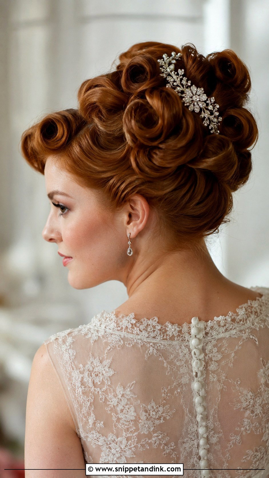 Vintage Pin Curl Updo - Snippet and Ink - 30 Brautfrisur Hochgesteckt Ideas
