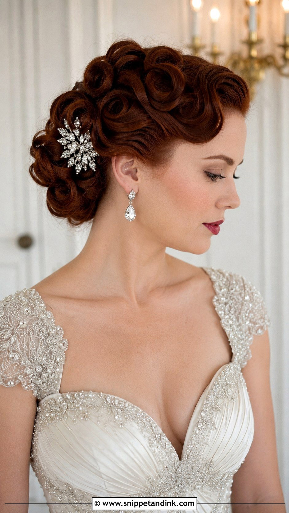 Vintage Pin Curl Updo - Snippet and Ink - 25 Bridal Updos for Medium Hair