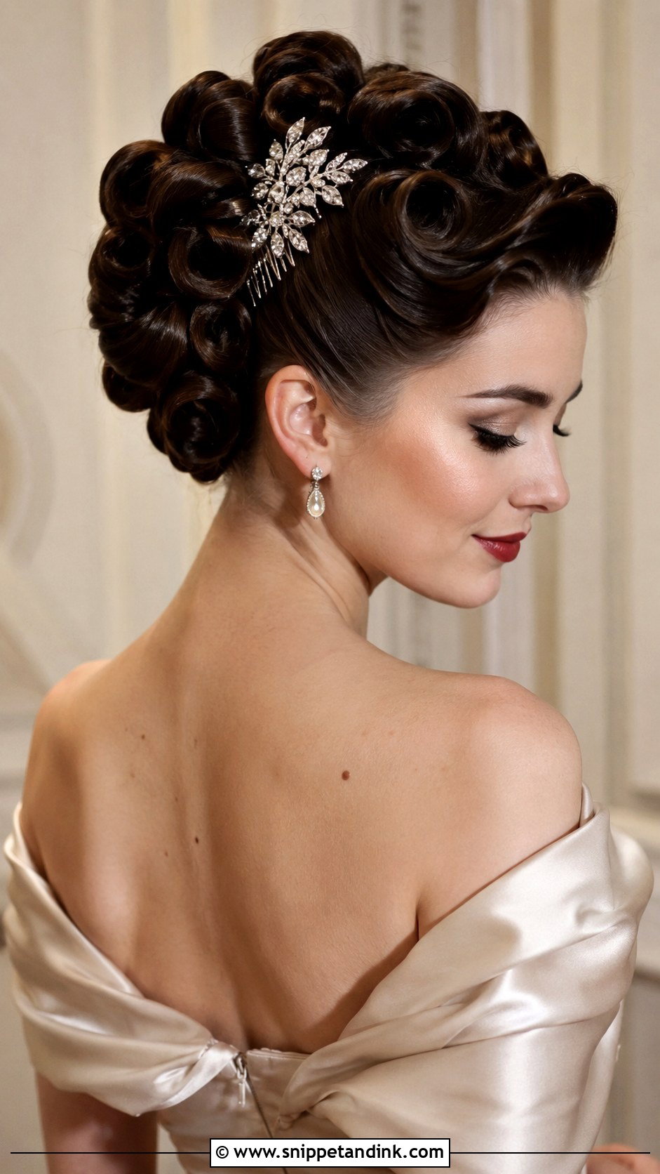 Vintage Pin Curl Updo - Snippet and Ink - 25 Updo Wedding Hairstyles for Long Hair